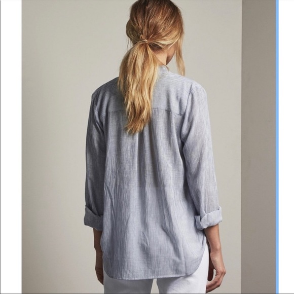 AG Audryn beautiful linen blend blue stripe tunic - Picture 5 of 15